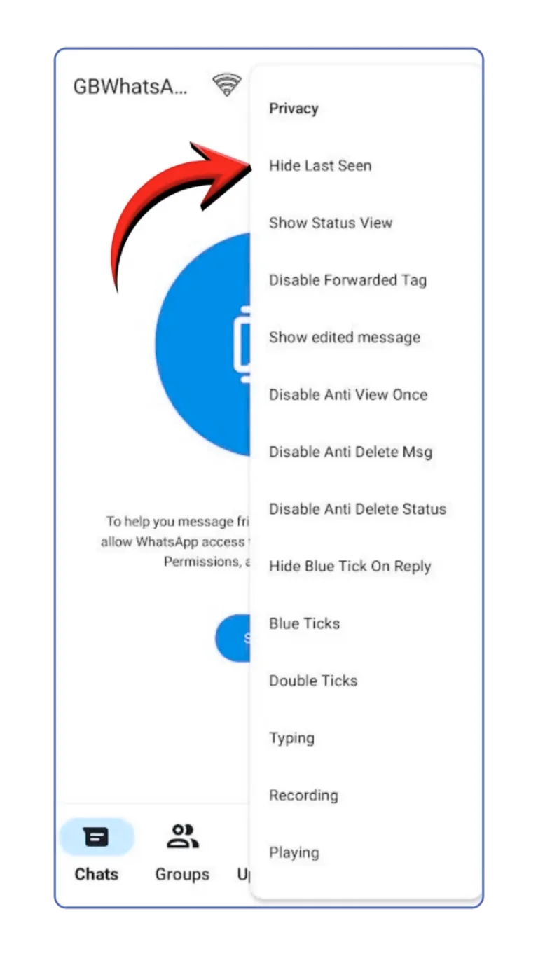 WhatsApp Plus - Hide last seen