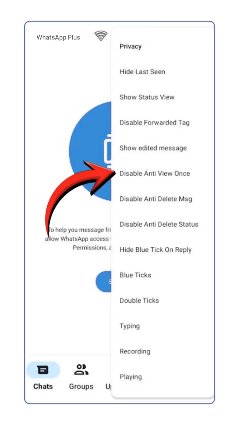WhatsApp Plus - anti-view once